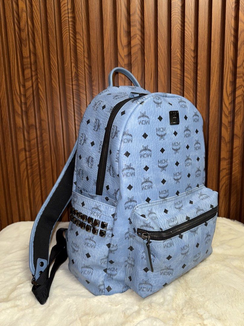 Authentic MCM Backpack (Category: Luxury Bags & Wallets) located in Subic. Submitted by luxshoppe88 (Listing ID 1425888010, Image 2). Description: Hey there! Check out this awesome MCM in blue color.The design is super stylish, perfect for everyday wear. The material feels really nice and durable. Grab it before someone else does! Still very jice bag actual.. roomy bag. Note: has normal signs of usage interior only (sort of peeling) as you can se