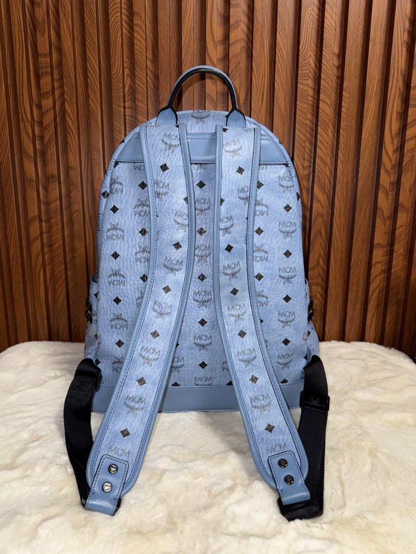 Authentic MCM Backpack (Category: Luxury Bags & Wallets) located in Subic. Submitted by luxshoppe88 (Listing ID 1425888010, Image 3). Description: Hey there! Check out this awesome MCM in blue color.The design is super stylish, perfect for everyday wear. The material feels really nice and durable. Grab it before someone else does! Still very jice bag actual.. roomy bag. Note: has normal signs of usage interior only (sort of peeling) as you can se