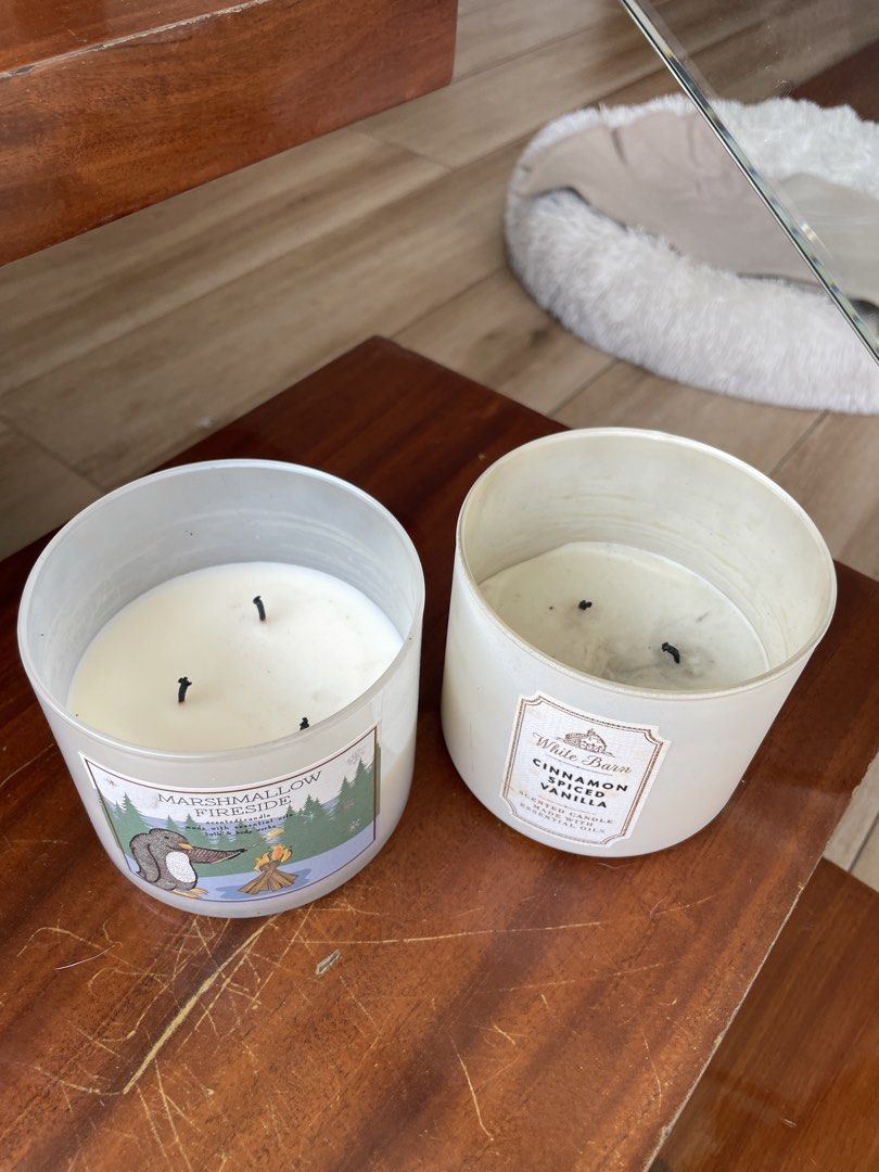 Bath and Body Works White Barn Candle (Category: Home Fragrance) located in Las Pinas. Submitted by janabriz (Listing ID 1425875458, Image 2). Description: 700 for both Super cheap! Half full .