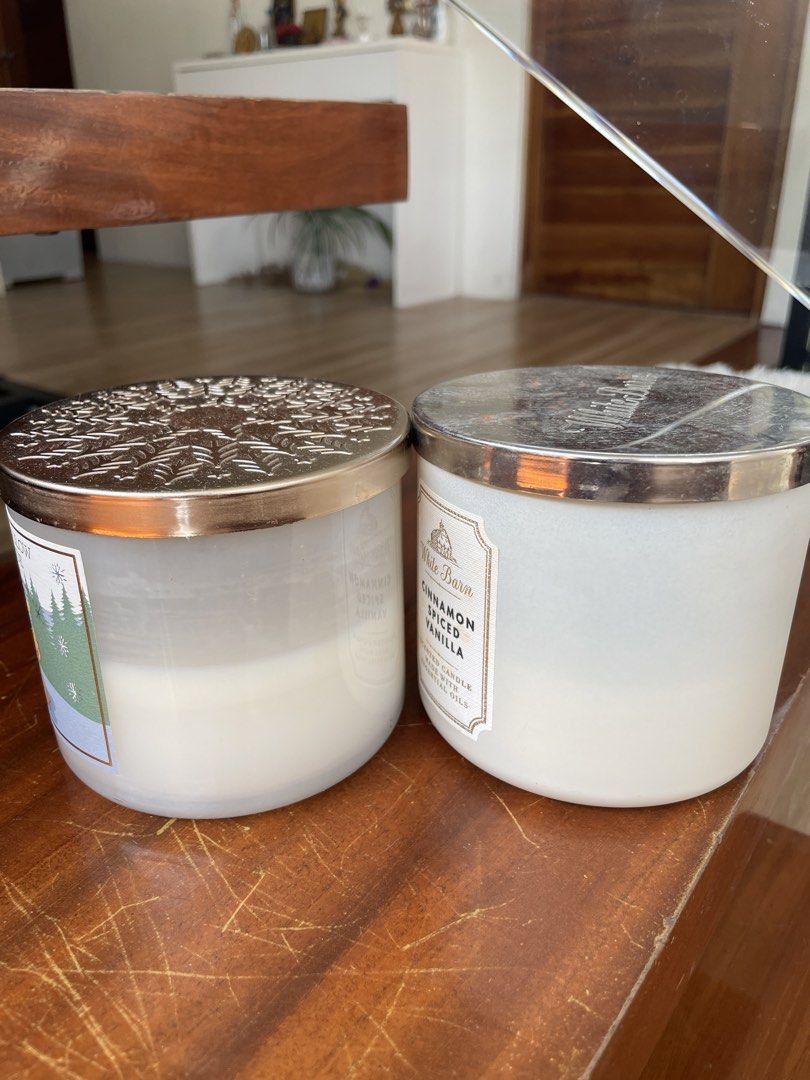 Bath and Body Works White Barn Candle (Category: Home Fragrance) located in Las Pinas. Submitted by janabriz (Listing ID 1425875458, Image 3). Description: 700 for both Super cheap! Half full .