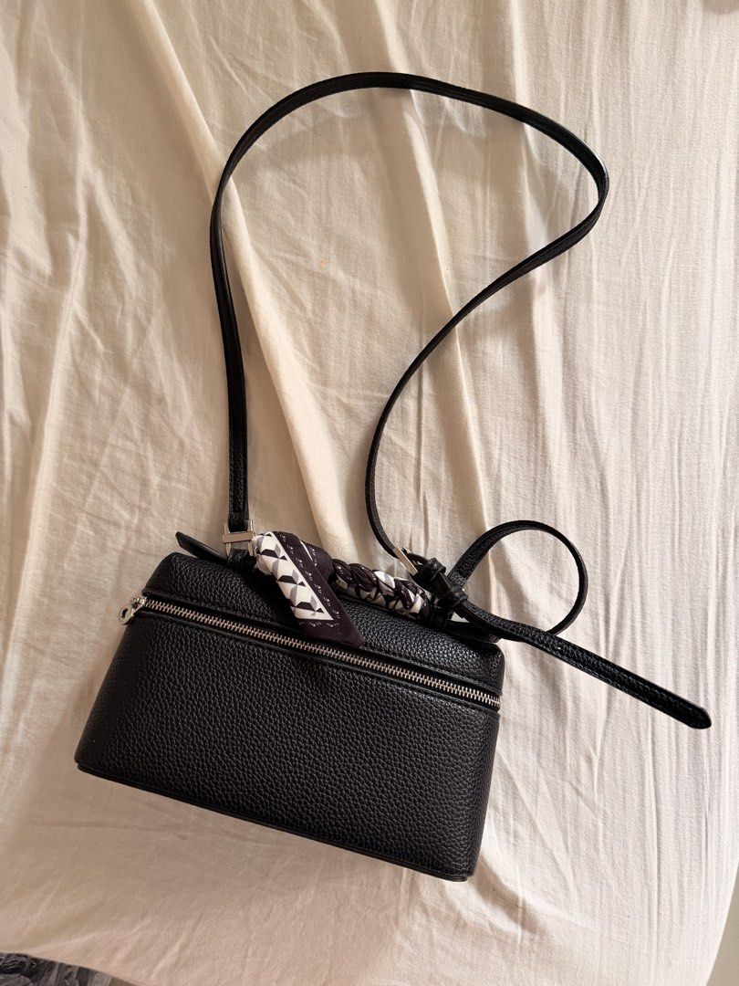Black Crossbody Bag with Scarf (Category: Cross-body Bags) located in Kalibo. Submitted by issabmen (Listing ID 1426003760, Image 1). Description: Crossbody/sling bag Used a few times In excellent condition Bought from China (pasabuy) Negotiable Sf shouldered by buyer.