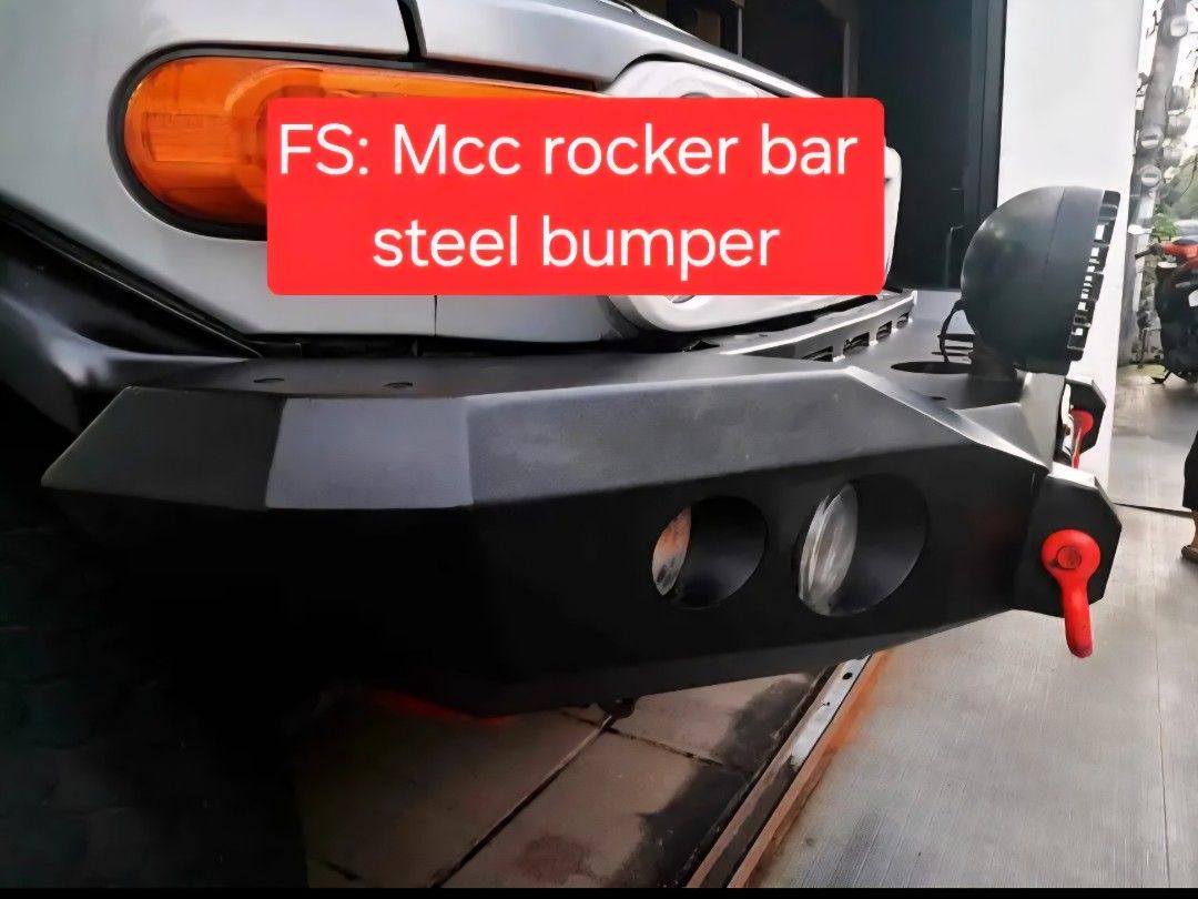 BUMPER - (From FJ CRUISER) (Category: Body Parts and Accessories) located in Legazpi City. Submitted by edithmijares (Listing ID 1425997296, Image 3). Description: For sale accessories 😉 ✅️Mcc rocker bar steel bumper 17k ✅️roof rack 7k ✅️Coil spacer tank engineering front and back 4k Will give discount as pack 🙌🏼 RFS: new look Thank you! 🫰.