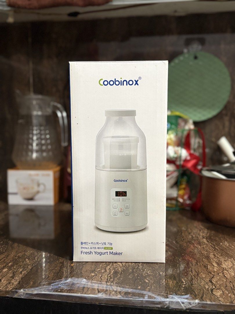 Coobinox Fresh Yogurt Maker CR-223SY (Category: Other Kitchen Appliances) located in Bacoor. Submitted by shaaayyii (Listing ID 1426002146, Image 1). Description: 💸 Price: ₱1,200 (below srp) 📝 Description: Homemade yogurt made easy. Lets you control ingredients—no preservatives, just probiotics. 📦 Inclusions (as seen in photo): ✔ Yogurt maker unit ✔ Manual ✔ Power cord (needs adaptor, shown in photo) ✨ Never been used, stored lang. 👉 DM for d