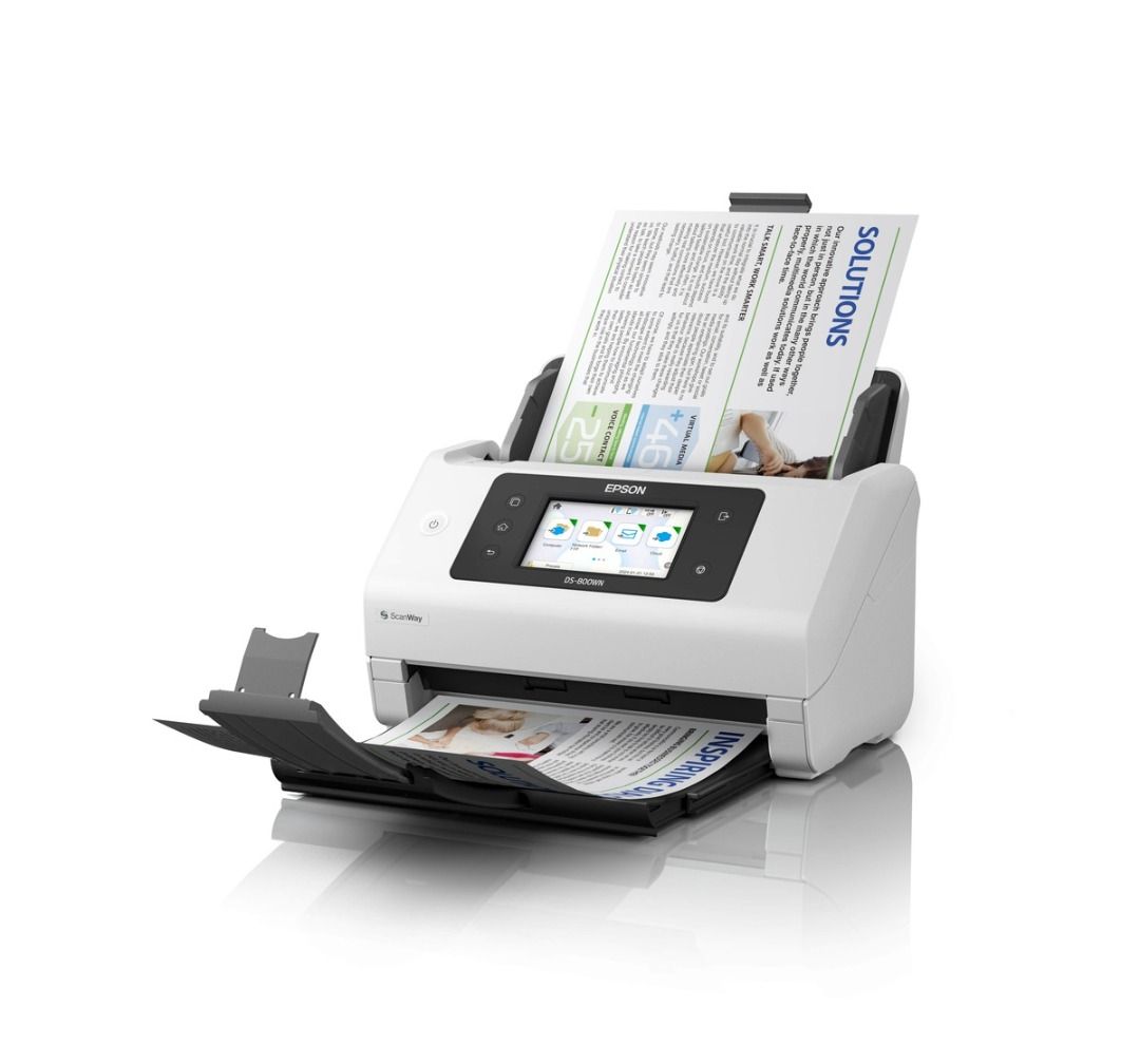 Epson WorkForce DS-800WN A4 Duplex Sheet-fed Document Scanner (Category: Printers, Scanners & Copiers) located in Manila. Submitted by random_94 (Listing ID 1425847168, Image 3). Description: - A4 Sheet-fed, one pass duplex color scanner - 600x600 dpi, ADF Capacity: 100 sheets - Scan Speed: 30dpi (50ppm color/100 ipm monochrome) - 600dpi (21ppm color/42 ipm black) - Daily Scan Volume: 8000 sheets/ day - Interpace: usb 3.2 Gen 1 - Ethernet, WiFi, 