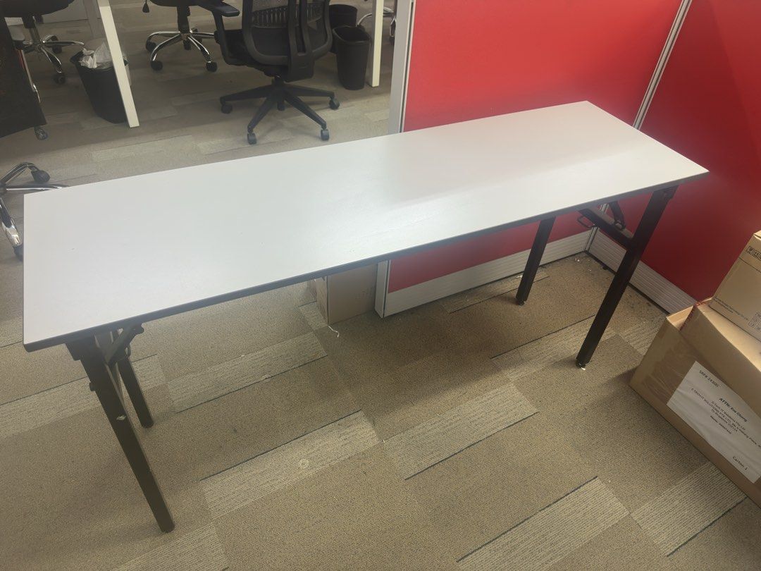 Foldable table (Category: Tables & Sets) located in Singapore. Submitted by whipdoger (Listing ID 1425988053, Image 1). Description: 150x45x75 I have two of these tables. Foldable and very sturdy. Self collect at 9 kallang place. Negotiable for quick deal.