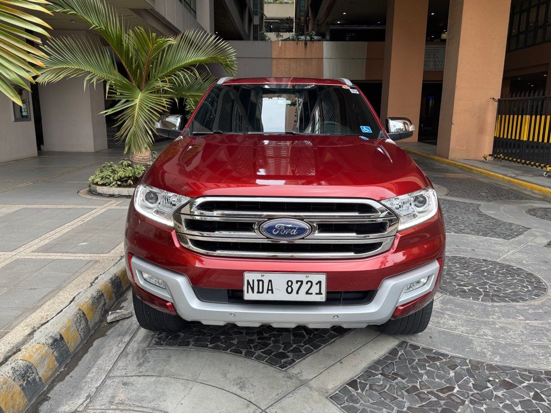 Ford Everest (Category: Used Cars) located in Mandaluyong City. Submitted by rigel.rempola (Listing ID 1426000949, Image 2). Description: Very low mileage (34k) 2018 model Ford Everest Titanium Plus 2.2L, 4x2, AT, power moon roof, power lift-gate, power 3rd row seats, all-leather seats, power front-row seats, dual air conditioning, apple-car play and android-auto compatible head unit, all stock, casa-maintained, 1st owned, and in pristine conditi
