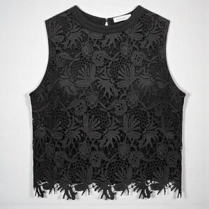 Forever21 black lace top crop S (Category: Sleeveless) located in Mandaluyong City. Submitted by van68 (Listing ID 1425834991, Image 1). Description: Brand: Forever21 Size: S Length: 17” - Fits up to 36” bust - Stretchable, cotton fabric - Defect: the topmost button isn’t lined with fabric 📍Mandaluyong city 📍Can meetup in any MRT station during weekends.