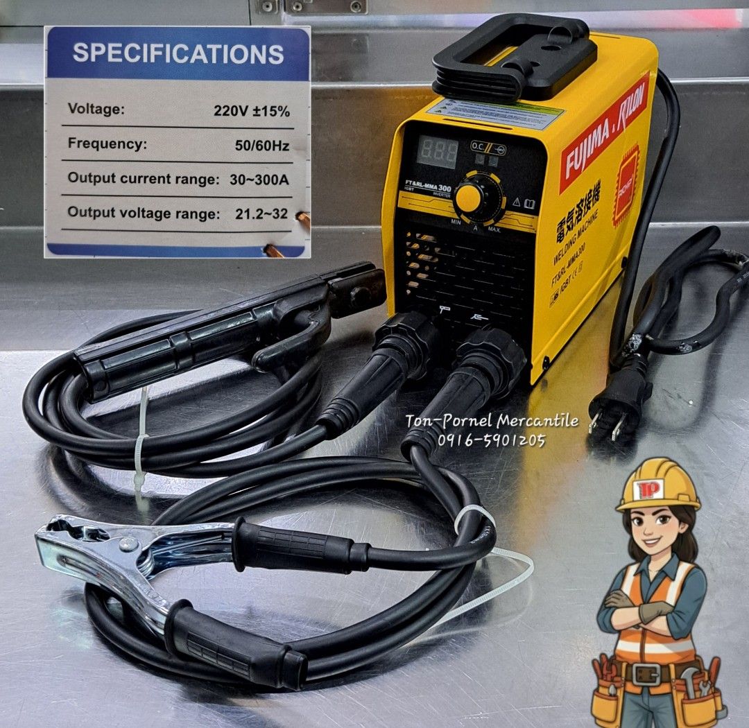 Fujima & Rilon FT&RL-MMA300 Welding Machine (Category: Construction Tools & Equipment) located in Manila. Submitted by tonpornel (Listing ID 1425853116, Image 1). Description: FUJIMA&RILON MMA300 IGBT INVERTER WELDER Ton-Pornel Mercantile • We supply Powertools, Hardware tools, Plumbing, Paints, Electrical and Construction materials • We offer Paint Mixing and Powertools Repair Visit us: 38 Marcos Highway Mayamot, Antipolo City https://maps.googl