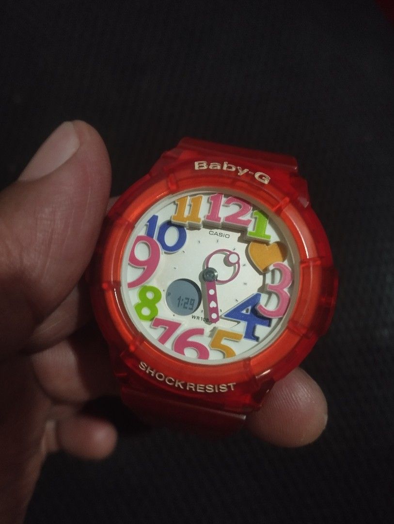 GShock BabyG Bga132 Jelly Red (Category: Women's Watches) located in Manila. Submitted by bunksmedina (Listing ID 1425870021, Image 2). Description: Unit only 8/10 condition Minimal scratches on strap and bezel Ok pa glass P1,300 Pick-up A.Mabini South Caloocan or Palalamove nyo If shipping po PAYMENT FIRST Bdo Gcash Pwede Lalalamove abono basta kayo magbbook Pwede LBC Cop need lang po ng downpayment atleast P300.