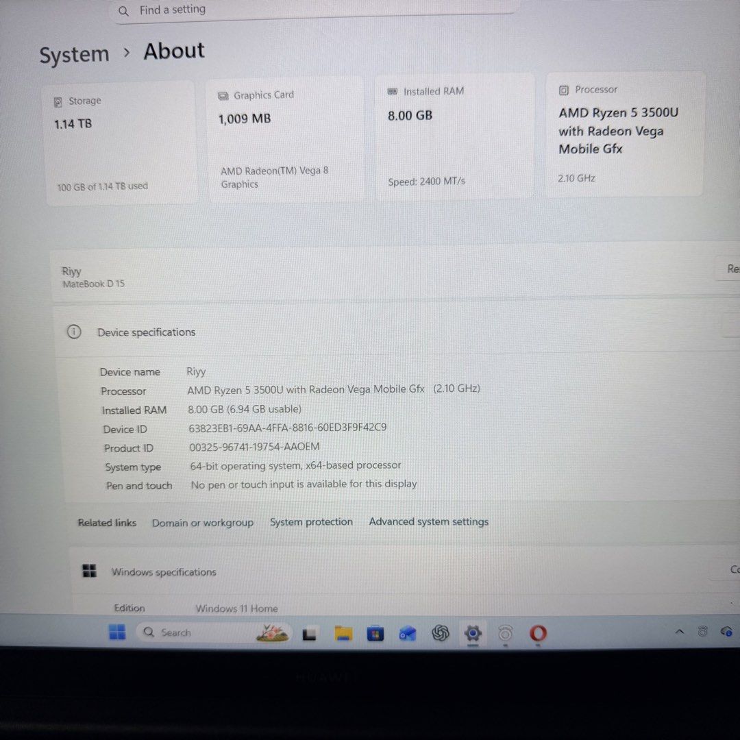 Huawei Matebook D 15 - AMD Ryzen 5, 8GB RAM, Computers & Tech, Laptops ...