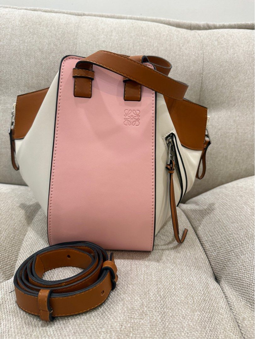Loewe Pink Tri-Color Small Hammock Bag (Category: Luxury Bags & Wallets) located in Manila. Submitted by Minimalist_02 (Listing ID 1425892947, Image 1). Description: ‼️Used twice for pictures only. with box and dustbag.. No when worn photos No low ballers .