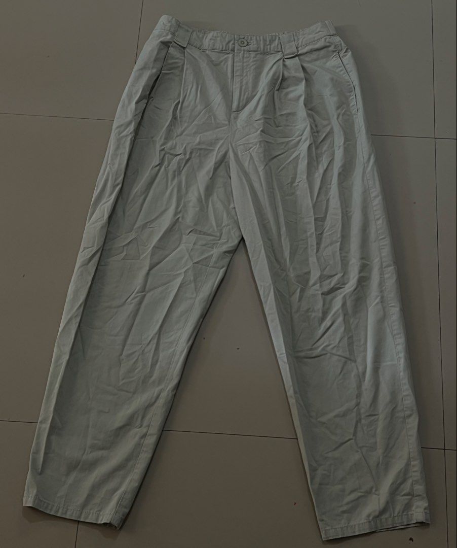 Mango (MNG) Pleated Chino Trousers (Category: Other Bottoms) located in Malay. Submitted by spacetrips (Listing ID 1425899159, Image 1). Description: Price: ₱380 (Last price) Shipping: ₱60 Details: • Brand: Mango (MNG) • Size: EUR 40 / USA 8 / MEX 7 • Color: Light Khaki / Stone • Measurement: ~15” to 15.5” across waist (laid flat) • Features: High-waisted with a comfortable gartered back, front pleats, and side pockets. • Condition: Excellent use