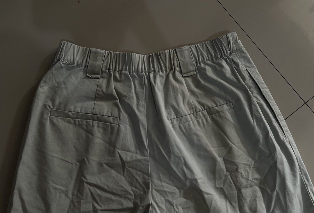 Mango (MNG) Pleated Chino Trousers (Category: Other Bottoms) located in Malay. Submitted by spacetrips (Listing ID 1425899159, Image 3). Description: Price: ₱380 (Last price) Shipping: ₱60 Details: • Brand: Mango (MNG) • Size: EUR 40 / USA 8 / MEX 7 • Color: Light Khaki / Stone • Measurement: ~15” to 15.5” across waist (laid flat) • Features: High-waisted with a comfortable gartered back, front pleats, and side pockets. • Condition: Excellent use