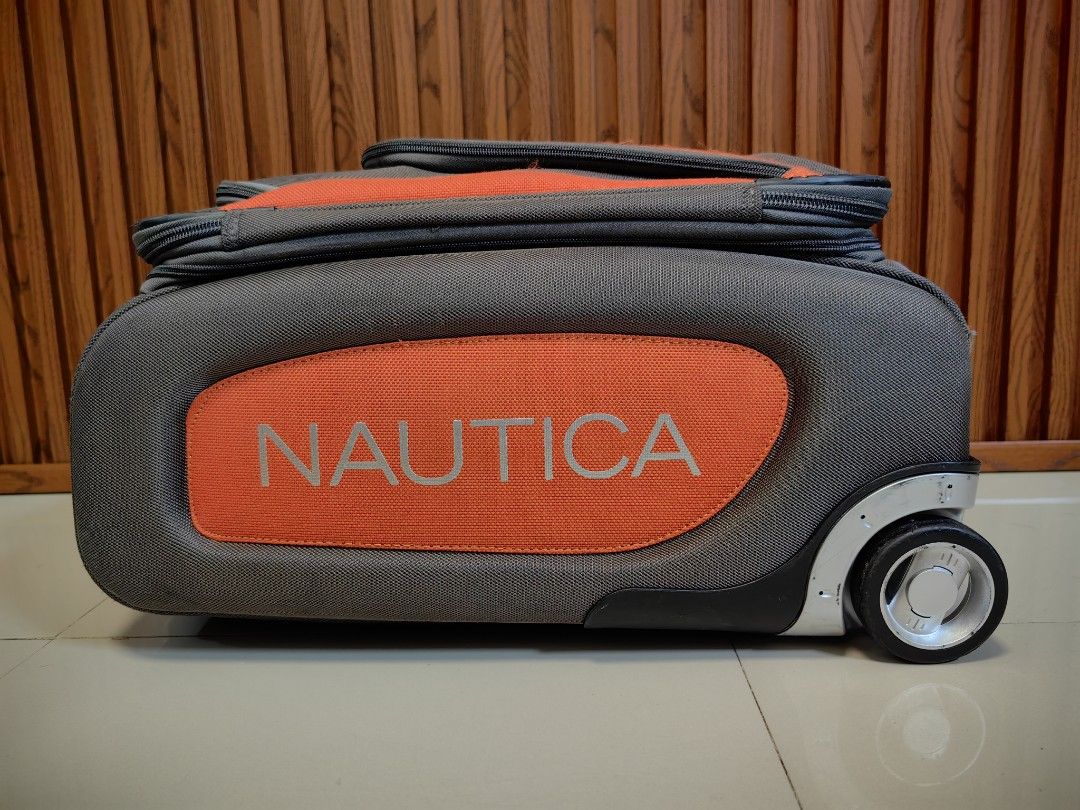 Nautica Carry on Luggage (Category: Luggage) located in Manila. Submitted by uno001 (Listing ID 1425825875, Image 2). Description: Brand: Nautica ✨ In Good Condition ✅ Small Handcarry luggage ✅ H20" xW14.5" x D10-11" ✅ High Quality Durable Body! ✅ 2 Wheels All smooth ✅ Telescopic Aluminum Handle ✅ With Expandable Zipper ✅ Multi purpose interior ✅ With Padlockable Zipper Issue po minimal rat bite sa left wheels dipo sya halata while naka tayo ang 