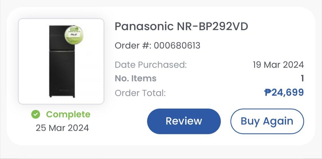 Panasonic NR-BP292VD Black Refrigerator (Category: Refrigerators and Freezers) located in Manila. Submitted by eksenadora (Listing ID 1425875215, Image 3). Description: Price: 15,000 (no haggling) Location: Basa Air Base, Floridablanca, Pampanga Two years old No issues no problems RFS: Bibili ng mas malaki MOP: Gcash Pick up only.