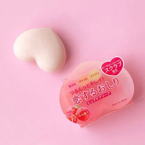 Pelican Hip Care Soap - Peach Scent (Category: Bath) located in Bulacan. Submitted by mskath21 (Listing ID 1425859539, Image 3). Description: Pelican Peach Hip Care Soap is a popular Japanese, peach-scented exfoliating bar designed to treat rough, dark, and dull skin on the buttocks, elbows, knees, and thighs. Using ingredients like peach extract, konjac, and honey, it removes dead skin cells and moisturizes, resulting in a smoother, brighter, an