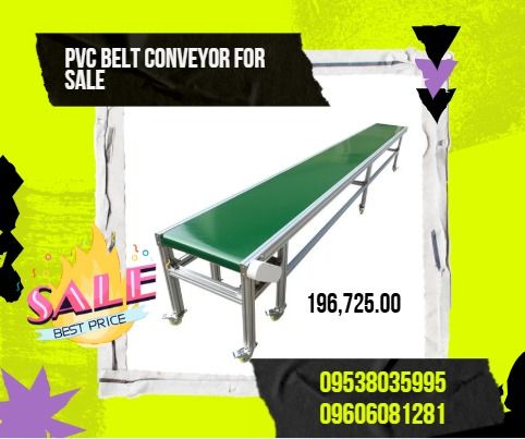 PVC Belt Conveyor for sale (Category: Everything Else Others) located in Caloocan City. Submitted by michealaus73574 (Listing ID 1425913075, Image 1). Description: ●Conveyor lenght : 5m ●Belt width : 0.6m ●Conveyor height : 0.8-1M ●Load Capacity : 20kg for total weight ●Voltage : 220v /60hz ●Power : 200W ●Belt type : PVC belt ●Color : Green ●Frame : Aluminum Alloy ●Package : wooden case .