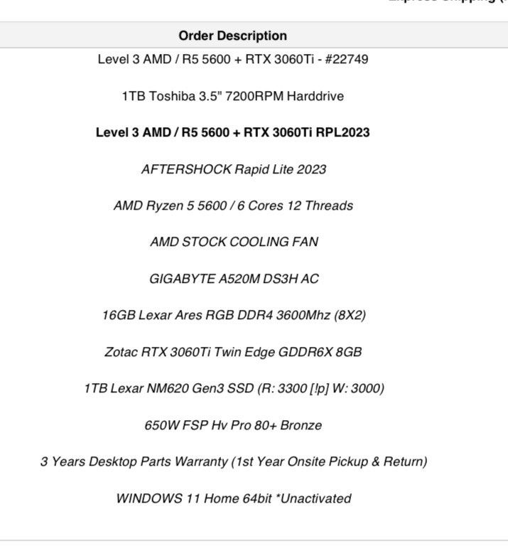R5 5600 / 3060TI PC65694620697859111