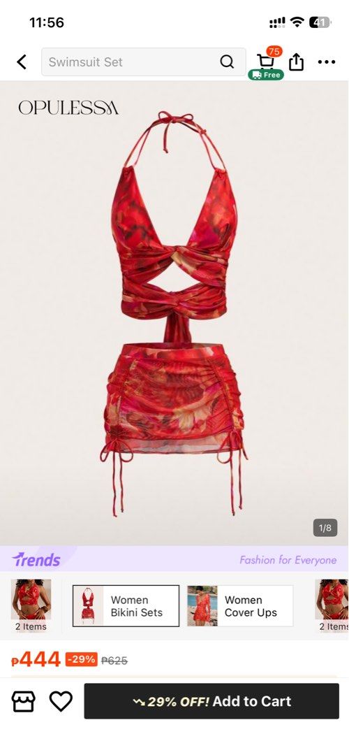 Red Swimsuit Set (Category: Bikinis & Swimsuits) located in Tacloban City. Submitted by declutterpatter (Listing ID 1425853731, Image 3). Description: Used once only.