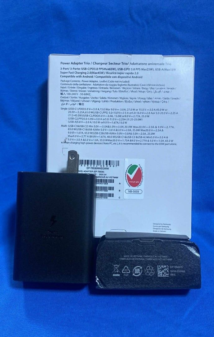 SAMSUNG 65W PD POWER ADAPTER TRIO (Category: Chargers & Cables) located in Manila. Submitted by pricious (Listing ID 1425996103, Image 2). Description: .