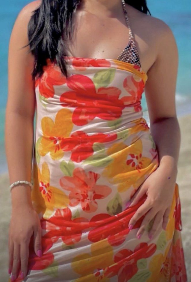 Sunset Floral Dress (Category: Dresses) located in Tacloban City. Submitted by declutterpatter (Listing ID 1425854762, Image 3). Description: used once only.