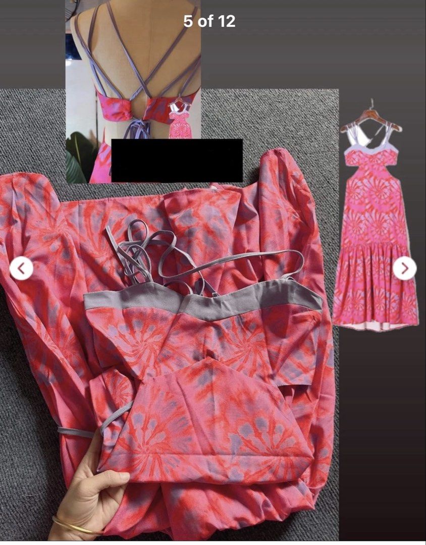 Tie dye cut out maxi dress M (Category: Sets or Coordinates) located in Mandaluyong City. Submitted by van68 (Listing ID 1425836333, Image 3). Description: Brand: Dress Size: M Length: 47” Waistline: 29” - Smooth fabric material - Tie at the back - Layered skirt part 📍Mandaluyong city 📍Can meetup in any MRT station during weekends.
