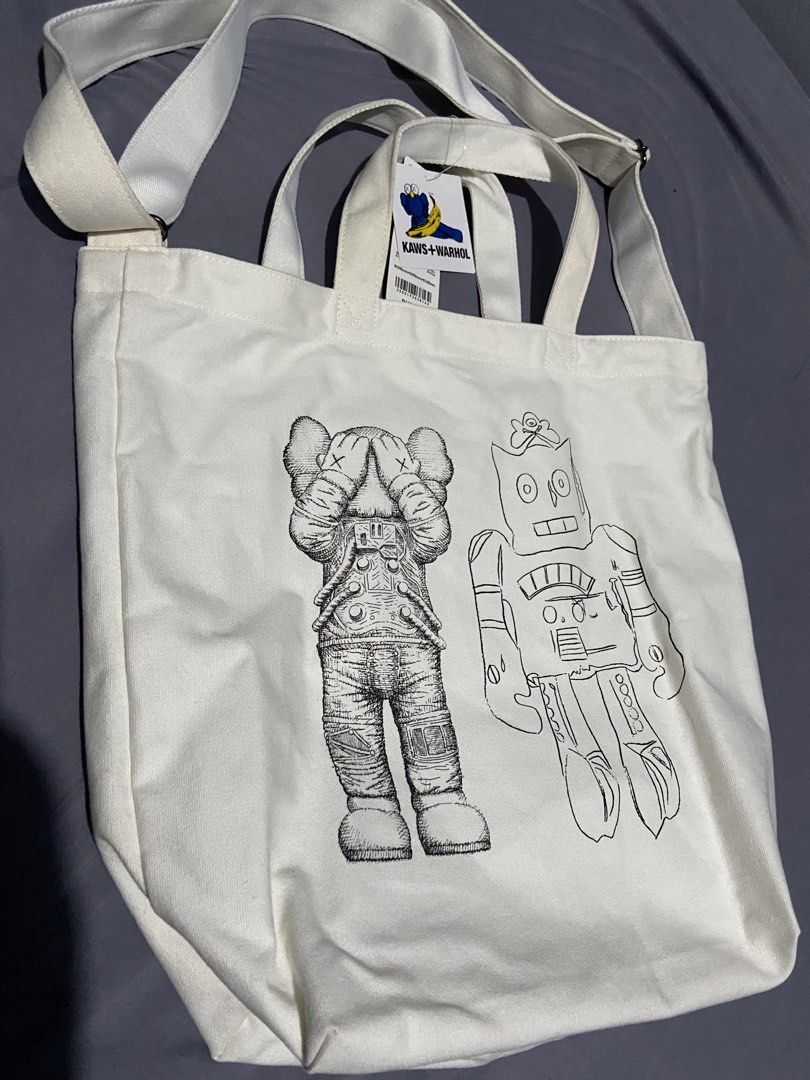 UNIQLO KAWS + Warhol 2Way Bag (Category: Tote Bags) located in Iloilo. Submitted by thethriftopia (Listing ID 1425955056, Image 1). Description: Selling this Brand new UNIQLO KAWS + Warhol 2Way Tote Bag Perfect for gift 💝 .