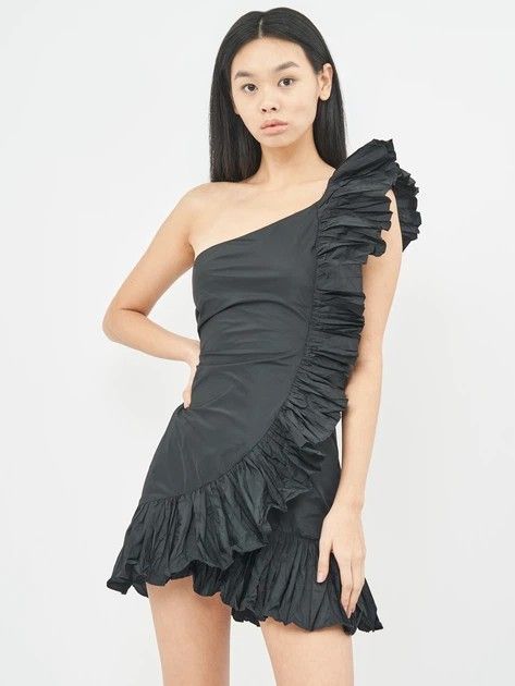 Zara Black One-Shoulder Ruffle Dress (Category: Dresses) located in Cebu City. Submitted by sixfiftyfour (Listing ID 1425875730, Image 1). Description: BRANDNEW WITH TAG.