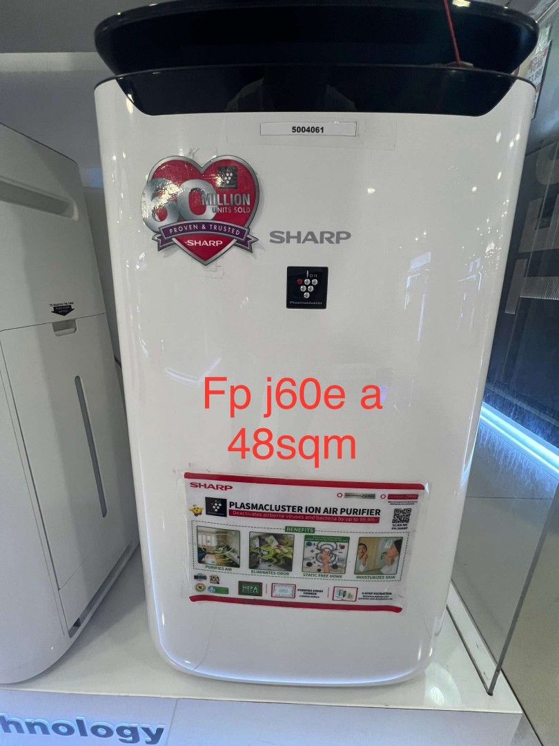 " SHARP " AIR PURIFIER (W/HUMIDIFIER & W/DE HUMIDIFIER) (Category: Air Purifiers & Dehumidifiers) located in Manila. Submitted by chuck_claros (Listing ID 1426020598, Image 2). Description: SHARP AIR PURIFIER WITH HEPA FILTER DEHUMIDIFIER AND HUMIDIFIER ☑️BRAND NEW FACTORY SEALED UNIT WITH OFFICIAL SALES INVOICE AND WARRANTY ◽(AIR PURIFIER) FP J60E W (48 SQM) - 16,990 FP J80EP H (62 SQM) BLACK - 20,890 ◽(AIR PURIFIER WITH DEHUMIDIFIER) DW E16FP W