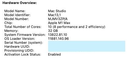 Apple Mac Studio M1 Max65717001851905112