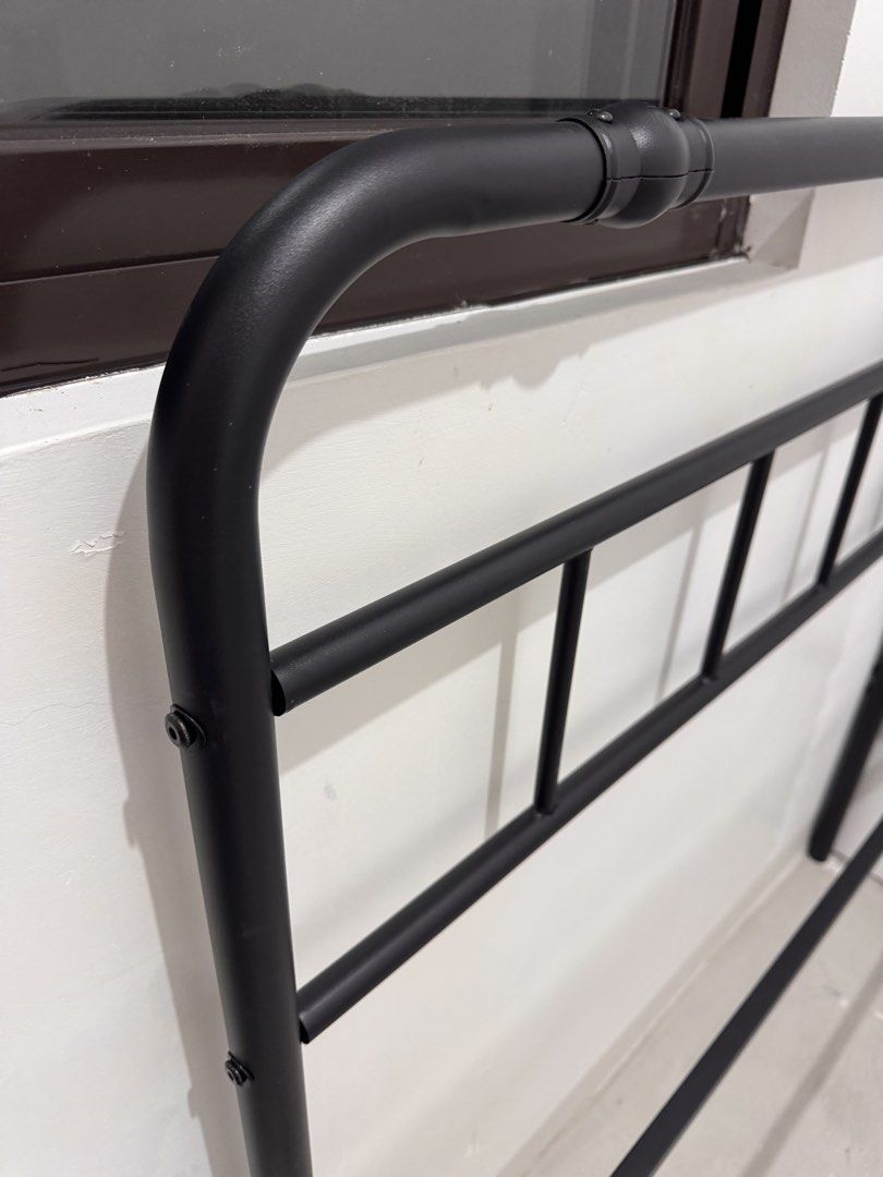 Black Metal Single Bed Frame (Category: Bed Frames & Mattresses) located in Quezon City. Submitted by jkcpq (Listing ID 1426113532, Image 2). Description: Single bed 39x75 We have 2 Location: General Trias, Cavite RFS: will buy loft bed.