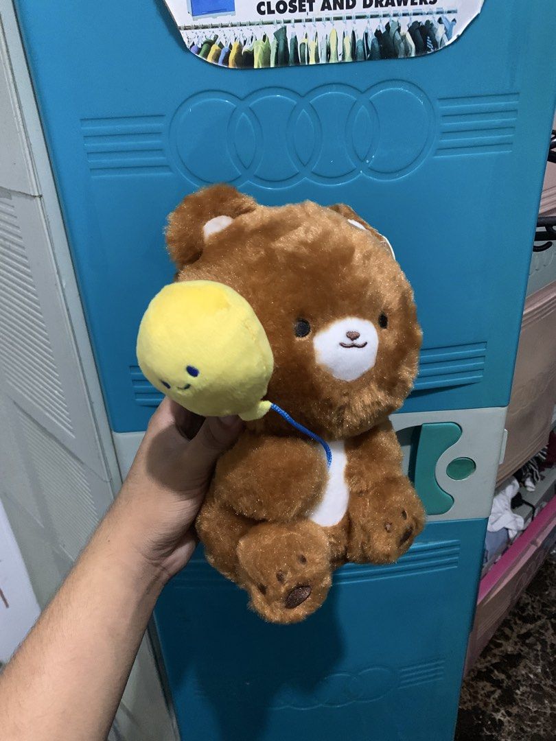 Brown Bear Plush Toy with Balloon ( Claw machine prize) (Category: Plushies & Soft Toys) located in San Juan, La Union. Submitted by declutteringog7 (Listing ID 1426160430, Image 2). Description: Claw Machine prize This is a new, sealed plush toy (brown bear with yellow duck balloon) from “Super Player” – cute, well-packaged, and perfect as a gift or collectible for plush lovers. DESCRIPTION: Brand-new, still in plastic wrap – brown bear plush wi
