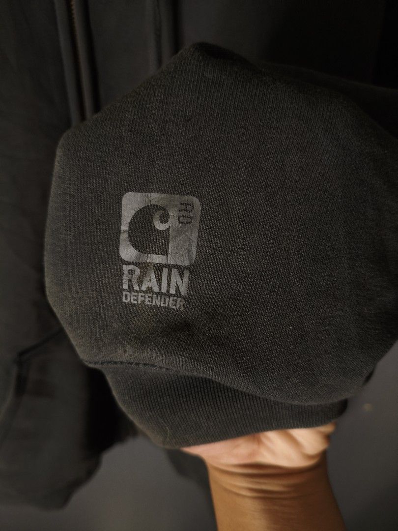 Carhartt Rain Defender Hooded Jacket - Large (Category: Coats, Jackets and Outerwear) located in Bago City. Submitted by jg_finds_ (Listing ID 1426136369, Image 3). Description: •Size L on tag •Dimes: Width - 26 inch Length- 29 inch Sleeves-26 inch.