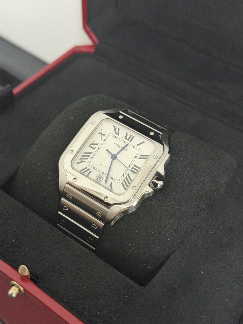 Cartier Santos Large (Category: Luxury Watches) located in San Juan City. Submitted by rhyswatchph (Listing ID 1426073095, Image 3). Description: Cartier Santos Large WSSA0018 Year 2022 Under warranty Condition 9.8/10 Full Set San Juan City/New Manila QC On hand Other watches available 430,000.