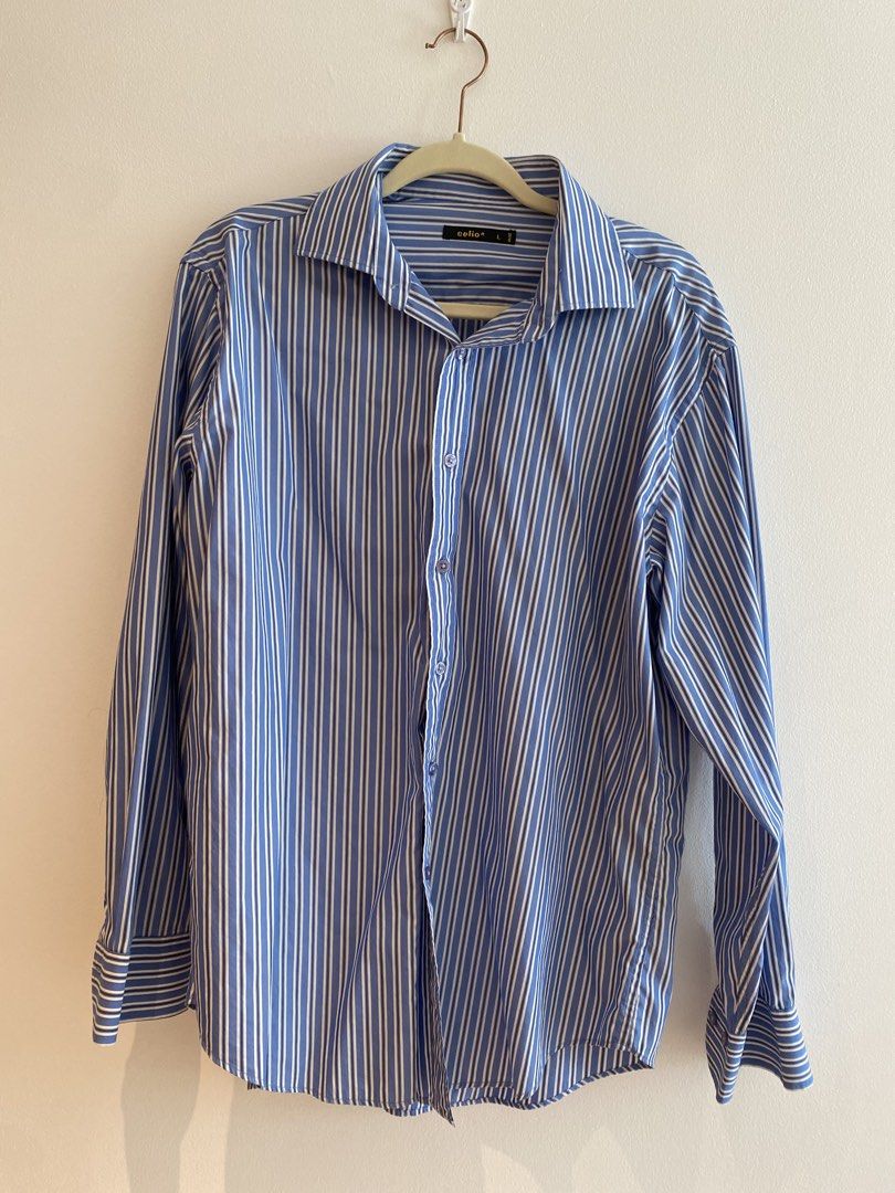 Celio* Striped Shirt - Size L (Category: Tshirts & Polo Shirts ) located in Manila. Submitted by sophscloset988 (Listing ID 1426077812, Image 1). Description: .