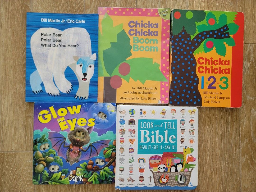 TAKE ALL Book Set - Polar Bear, Chicka Chicka, Bible (Category: Children's Books) located in Muntinlupa City. Submitted by graciehart_08-99793 (Listing ID 1426018484, Image 1). Description: TAKE ALL!!! assorted children's book -chicka chicka boom boom (softbound) -chicka chicka 123 (hardbound) -Polar bear by Eric Carle (softbound) -Look and Tell Bible (hardbound) -Glowy eyes in the dark (hardbound) pickup in Muntinlupa.
