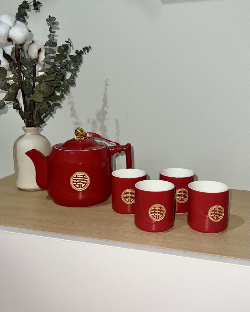 Chinese Wedding Tea Set with Tray