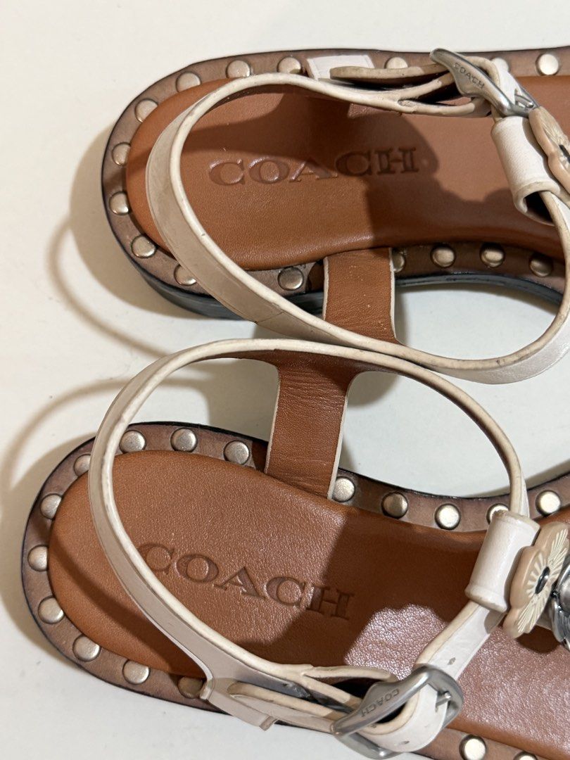 Coach Floral Embellished Sandals (Category: Flats & Sandals) located in Bulacan. Submitted by arianecleansupcloset (Listing ID 1426015151, Image 3). Description: Needs replacement on heels and some leather conditioning.