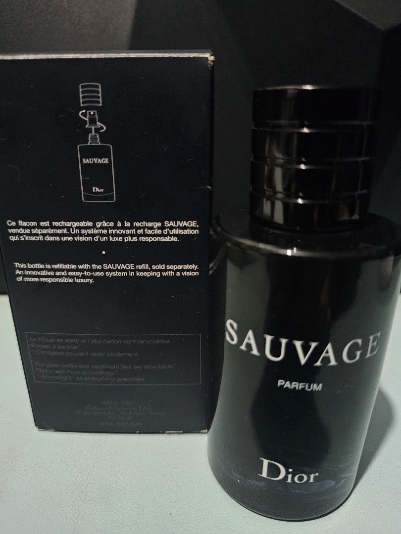 Dior Sauvage Parfum 100ml (Negotiable) (Category: Fragrance & Deodorants) located in Caloocan City. Submitted by electricace (Listing ID 1426165662, Image 2). Description: Selling this opened (90-95%) legit Dior Sauvage. I can provide you the Dior paperbag as well! RFS: This was gifted to me but it's just not me 😅 .