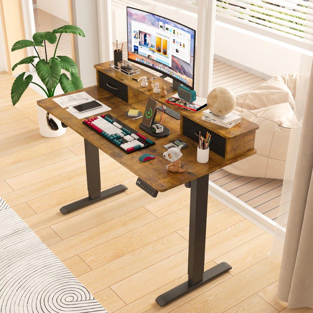 Ergonomic Electric Standing Desk with Monitor Stand