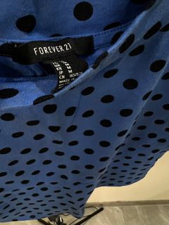 New Forever 21 Blue Polka-Dot Cropped Top