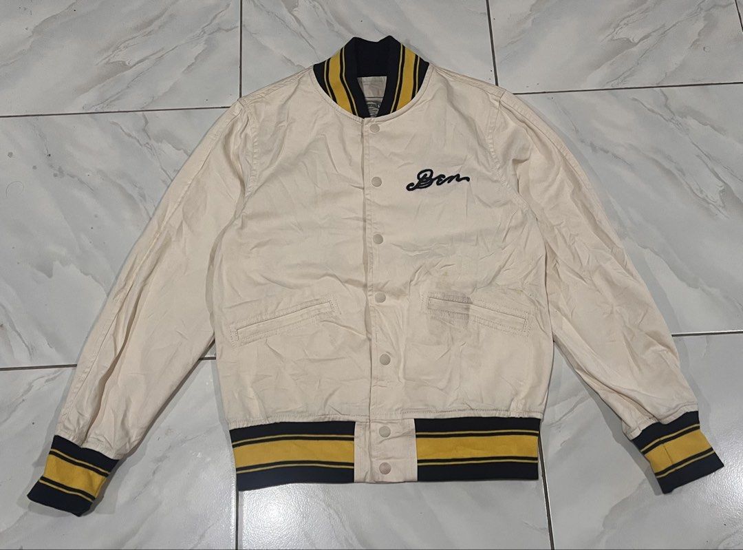 Houston Co. West Milford 1967 Jacket (Category: Coats, Jackets and Outerwear) located in Davao. Submitted by dustyleather25 (Listing ID 1426158873, Image 2). Description: Houston.Co “west milford 1967” heavy varsity jacket Dimes: 19.5 width x 26 length Condition: used Colorate: 9/10 Issue: Needs wash / yellow stains(see photos) Price 1200+ sf.