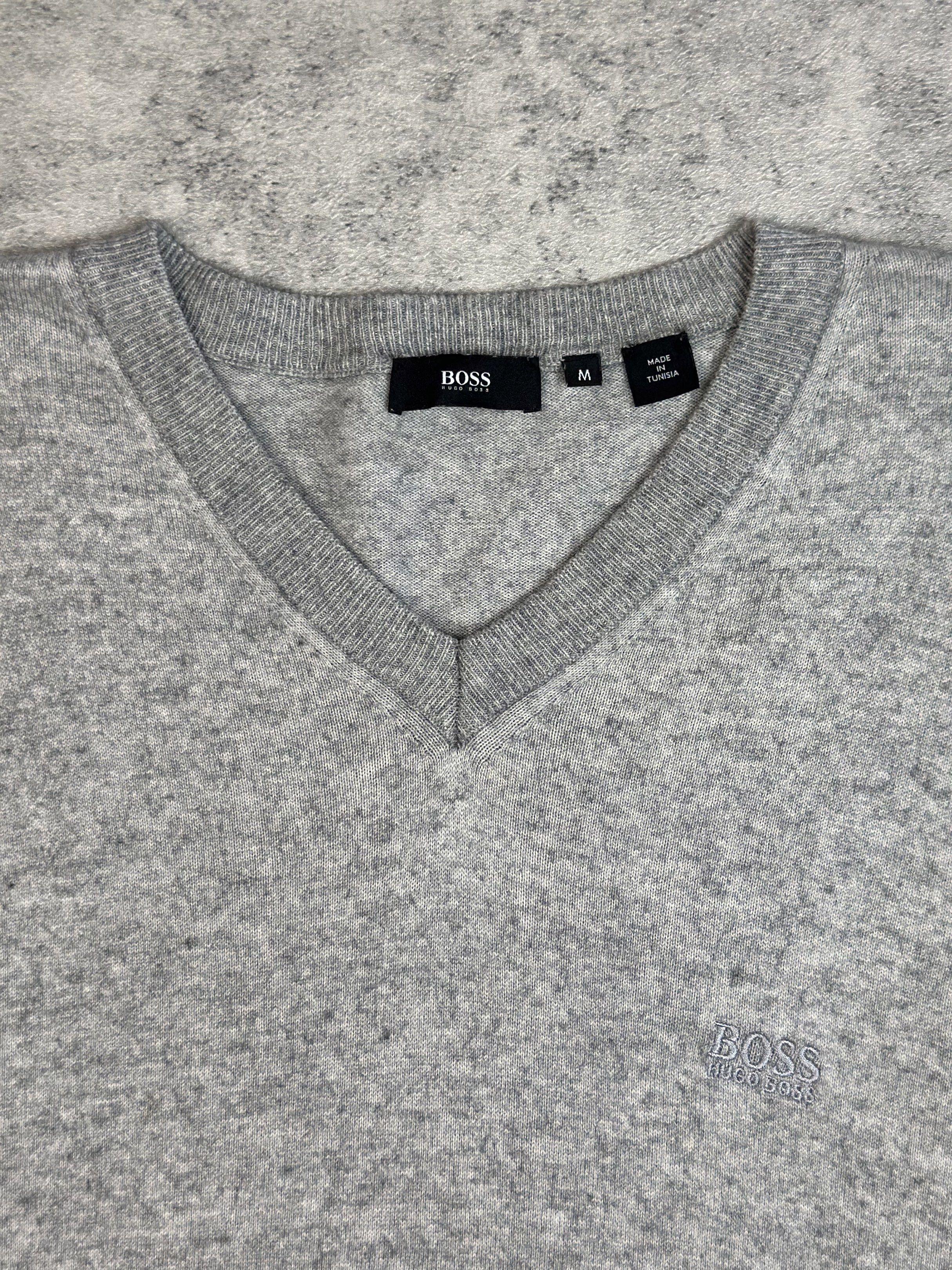 Hugo Boss Light Gray Vneck Sweater (Category: Coats, Jackets and Outerwear) located in Batangas. Submitted by geejay2ph (Listing ID 1426080567, Image 2). Description: Hugo boss Light Gray Vneck Sweater sɪᴢᴇ: Medium on Tag ; Length (27) | Width (21) | Shoulder-Cuffs (25) ᴄᴏɴᴅɪᴛɪᴏɴs: Pristine Condition ✨🔥.