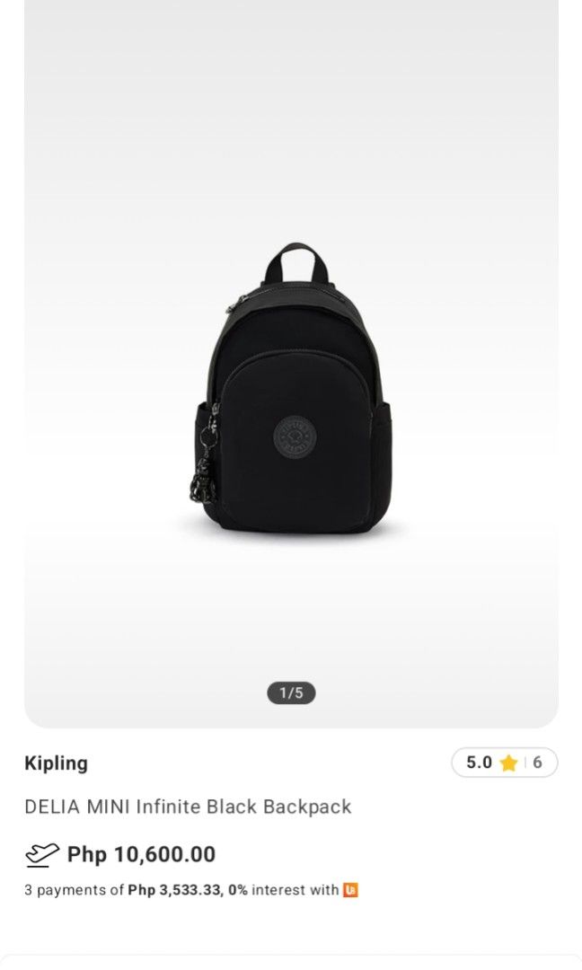 Kipling Delia Mini Backpack (Category: Backpacks) located in Pasig City. Submitted by anthill2013 (Listing ID 1426035684, Image 3). Description: original price is around 10k bought in Zalora missing monkey keychain (zalora did not include one when it was delivered).