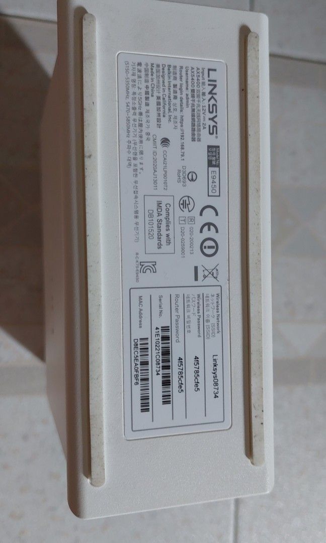 Linksys EX9450 WiFi 6 Router480306621370214404