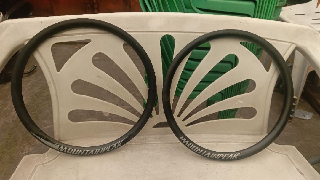MountainPeak folding bike Rim set (Category: Bicycles) located in Caloocan City. Submitted by anthonyhearts24 (Listing ID 1426181237, Image 1). Description: Please read description first. will not reply to questions that is already in here. thank you. MountainPeak folding bike Rim Selling as set Size 20" 26/28 holes Price: 500 last price Alloy rim Original Stock rim Front and Rear Pickup only Pickup location: Cal-asia direct distribution inc 9th 
