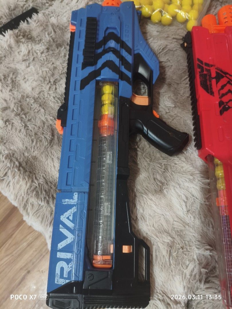 Nerf Rival Blasters with Ammo (Category: Action & Battle Toys) located in Baguio. Submitted by baguiobeans (Listing ID 1426034590, Image 2). Description: Both working.. Battery operated yung isa, kasama na din mga bala.