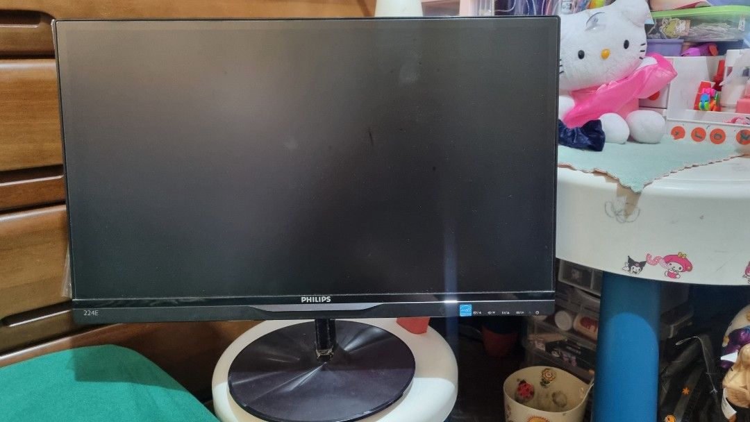 Philips Monitor (Category: Monitor Screens) located in Manila. Submitted by maryroseuy (Listing ID 1426157881, Image 1). Description: Philips monitor with a black bezel and stand. The back of the monitor shows VGA port. The monitor is suitable for office or home use. It is a good option for those looking for a reliable display. complete with VGA wire and power cord..