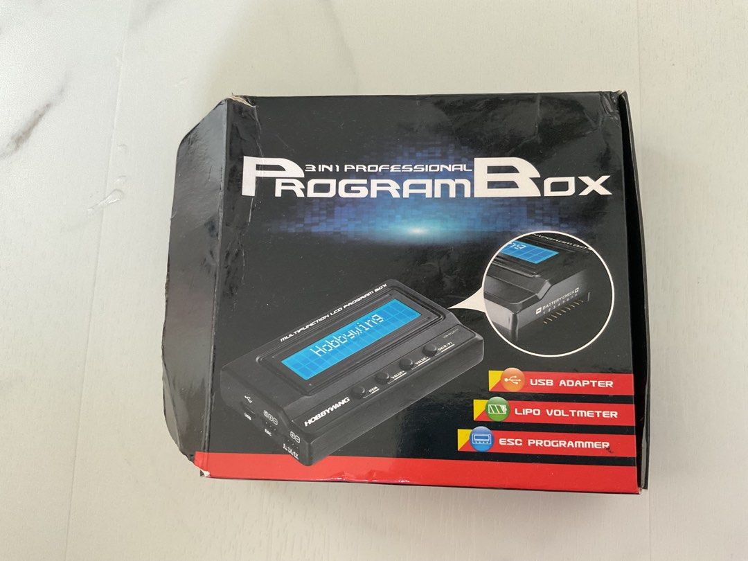 Programming Box (Category: Remote Control Toys) located in Singapore. Submitted by bsl1102 (Listing ID 1426032587, Image 1). Description: Hobbywing ESC programming.