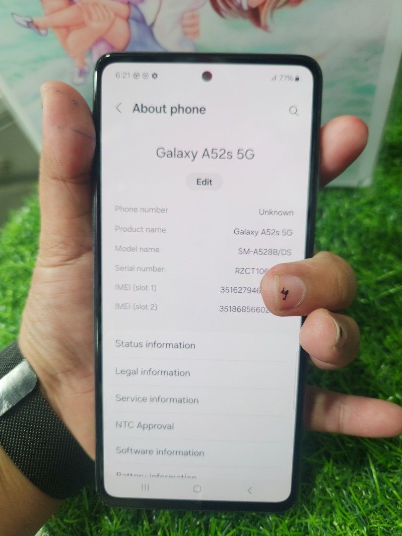 Samsung A52s 5G (Category: Samsung) located in San Juan City. Submitted by wainefreygadgetshop (Listing ID 1426110811, Image 2). Description: Samsung A52s 5G 8/256 ALL GOODS AT WORKING NO REPAIR HISTORY GAMING PHONE PEDE PANG BACK UP PHONE SCREEN TESTED SIGNAL TEST CAMERA SOBRANG LINAW HONEST ISSUE ILALAGAY SA NOTE PARA AWARE KA! NOTE* *SEE POSTED PICTURES HINDI MAKINIS,KAYA MURA, YAN LANG HONEST ISSUE THE REST WALA NA TEST ALL YOU WANT BAGO BAYA